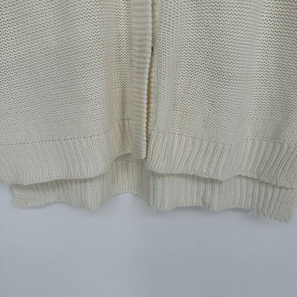 Zara Womens Knit Cardigan Sweater Size M Ivory V-Neck Quiet Luxury Neutral Beach - Picture 5 of 9